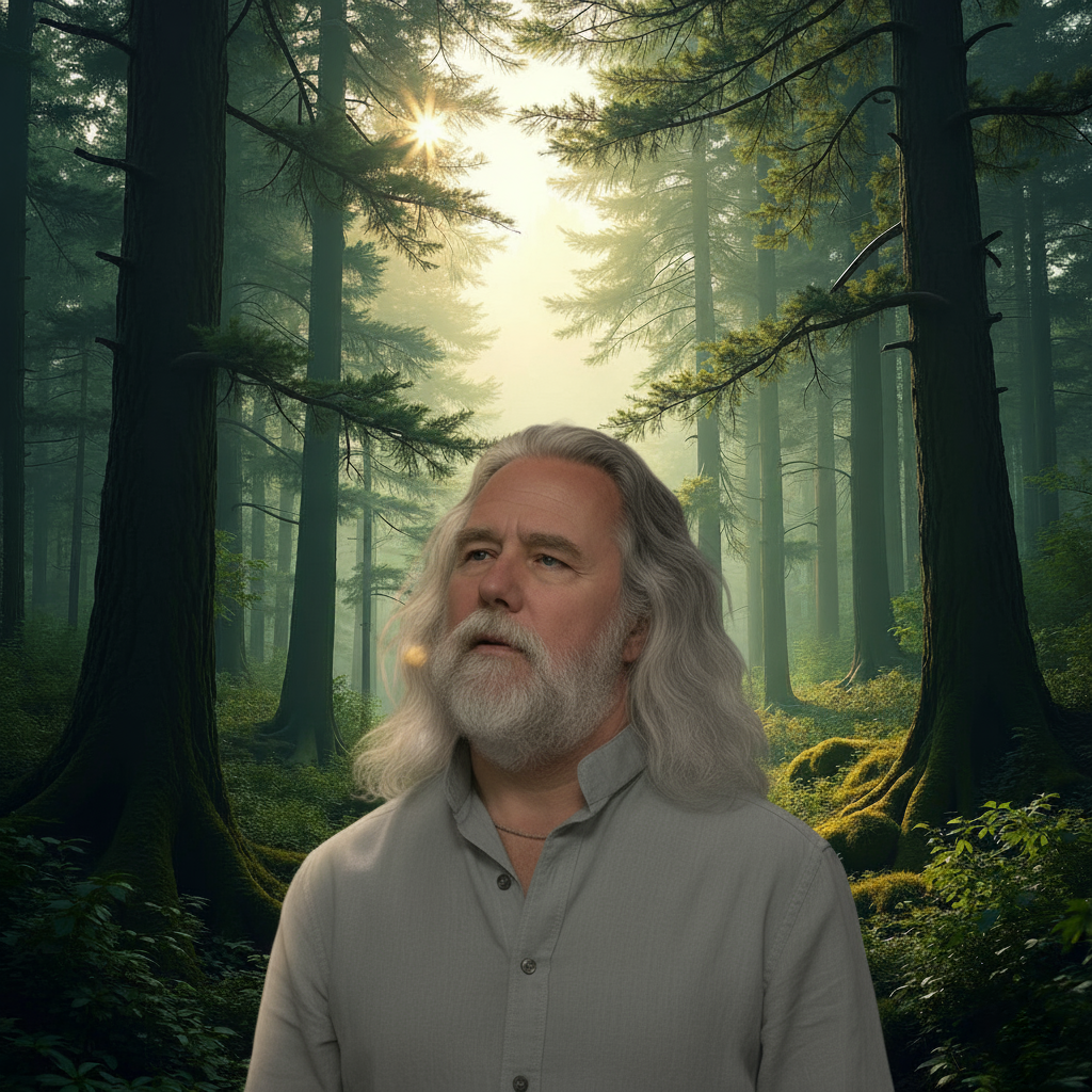 Character in a forest