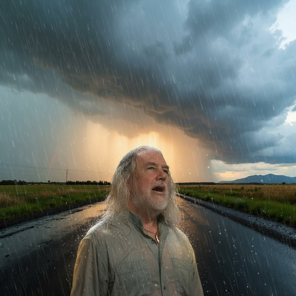 Character in the rain
