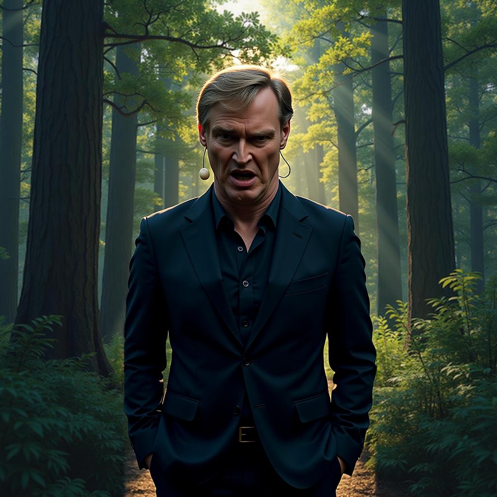 An old man in a forest